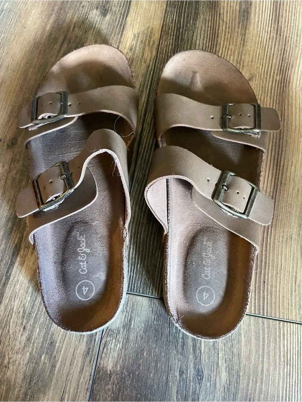Cat & Jack slip on brown sandals size 4